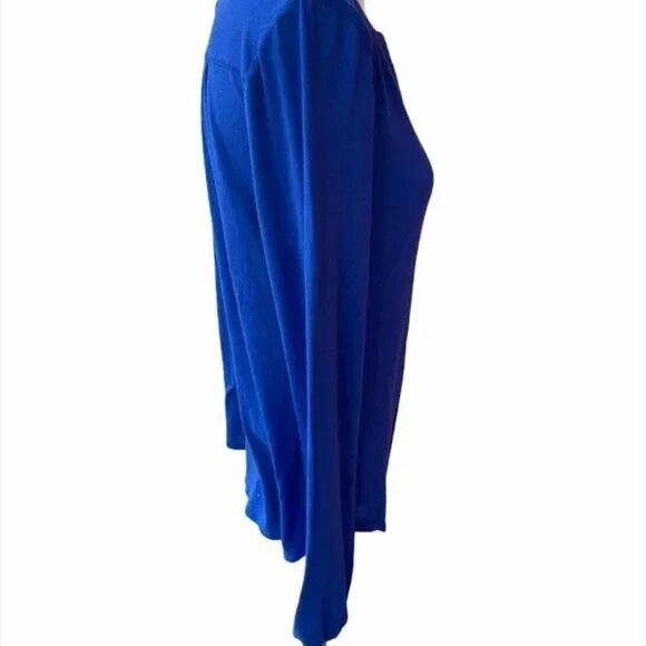 Lilly Pulitzer Top Lilias Blue Iris Long Sleeve Tunic Henley Size XS - Picture 2 of 10